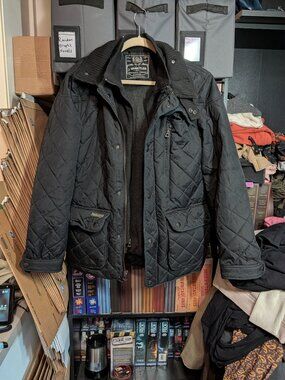 J. Whistler Black Diamond-Quilted Fleece-Lined Utility Jacket Men’s Large